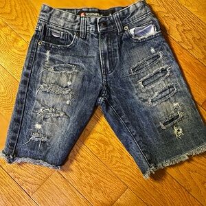 South Pole Distressed Denim Kids Shorts - Blue